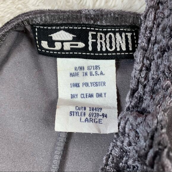 Vintage 90s up front velvet smocked bust sleeveless fit and flare dress, size L - Picture 10 of 10